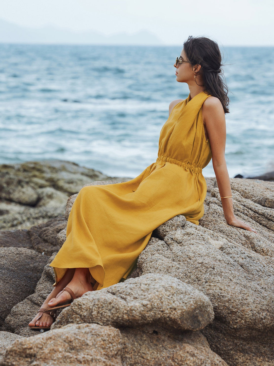 V-Neck Halter Maxi Dress BETH