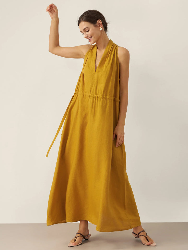 V-Neck Halter Maxi Dress BETH