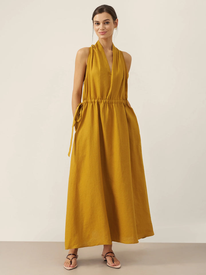 V-Neck Halter Maxi Dress BETH