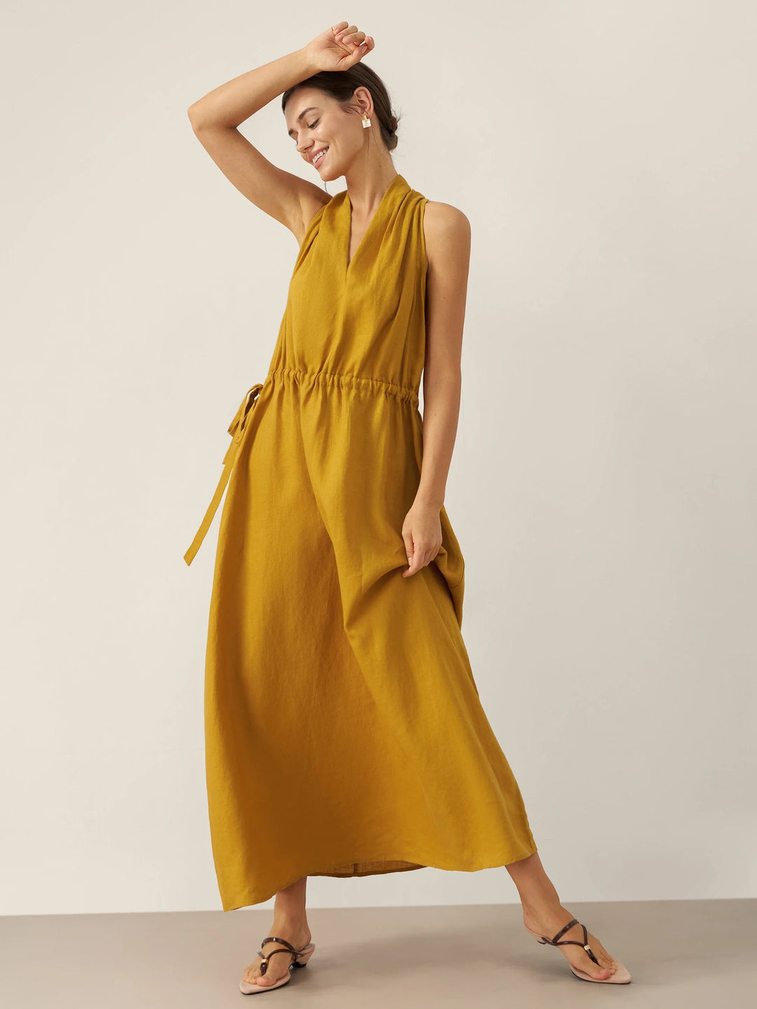 V-Neck Halter Maxi Dress BETH