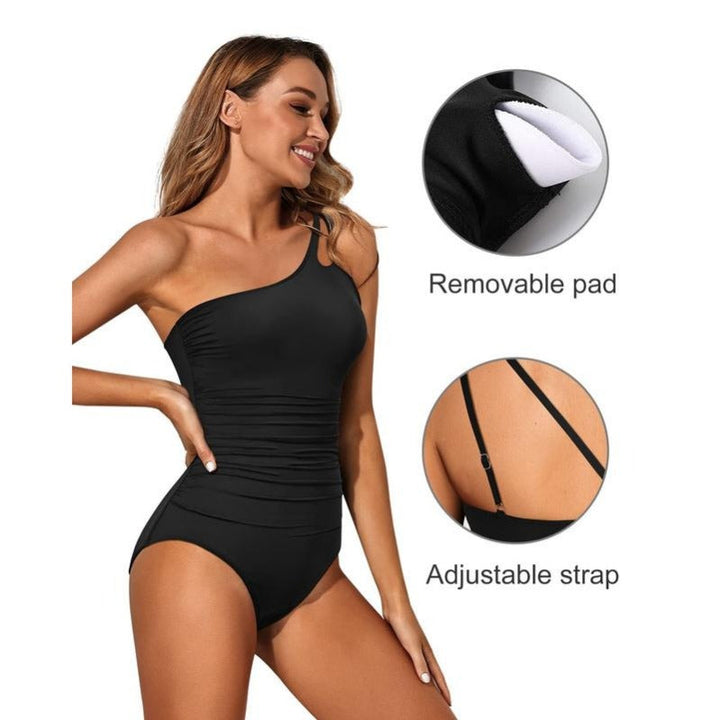 One-Shoulder Tummy Control One-Piece Swimsuit
