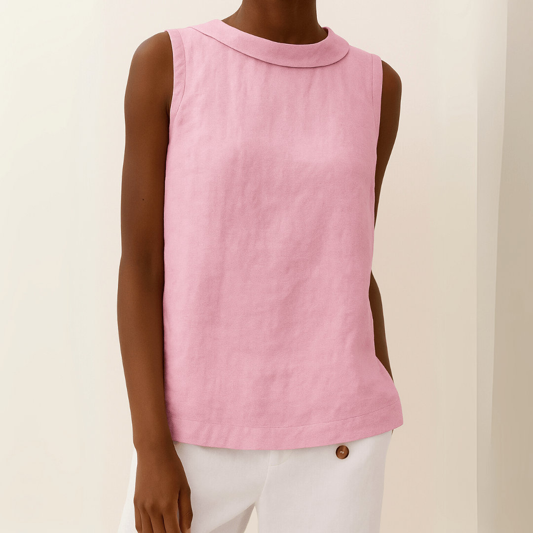 Avice Sleeveless Roll Collar Top