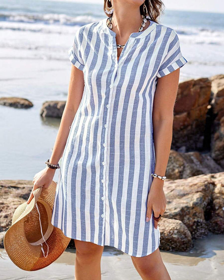Carol | Elegant striped shirt dress