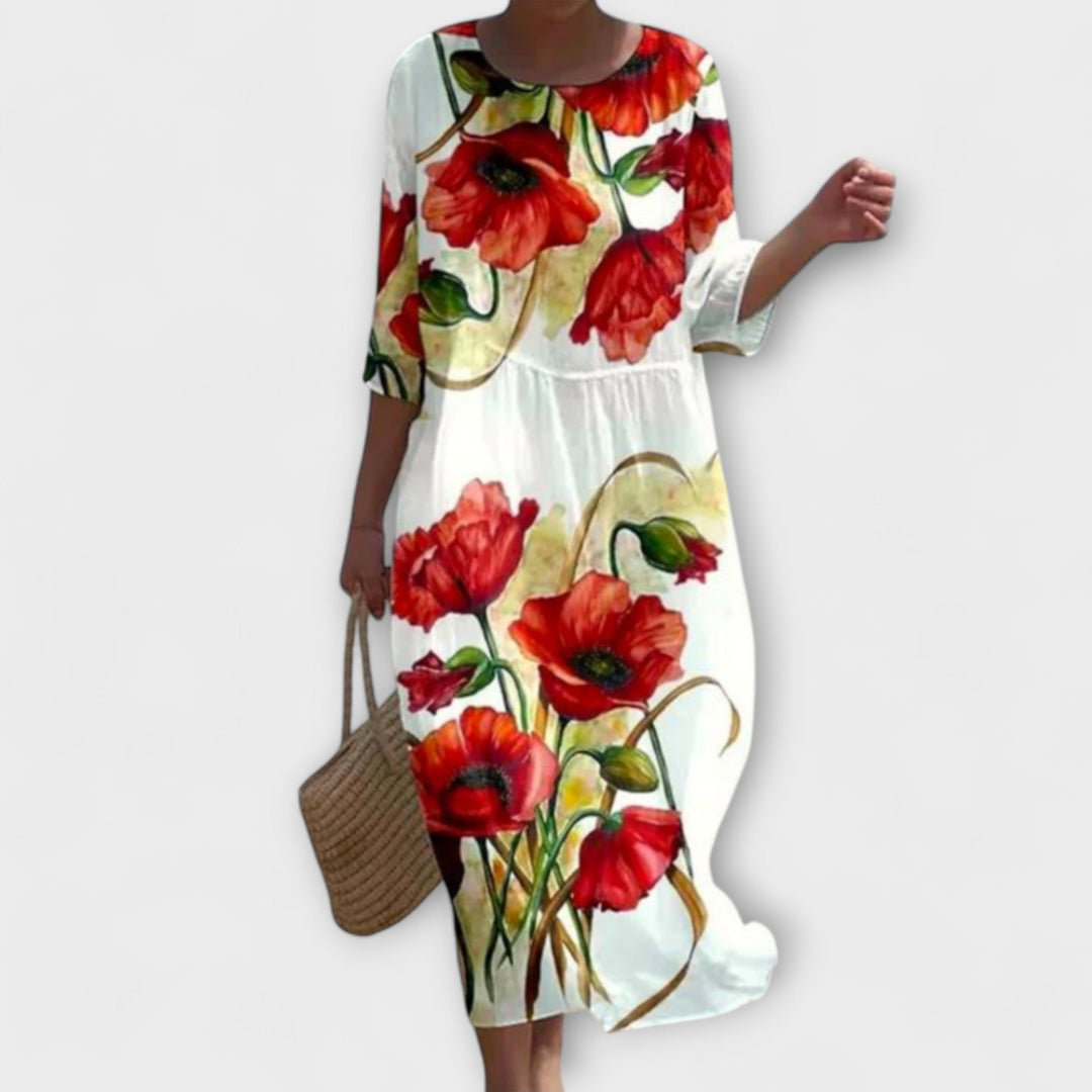 Marie | Stylish Floral Midi Dress