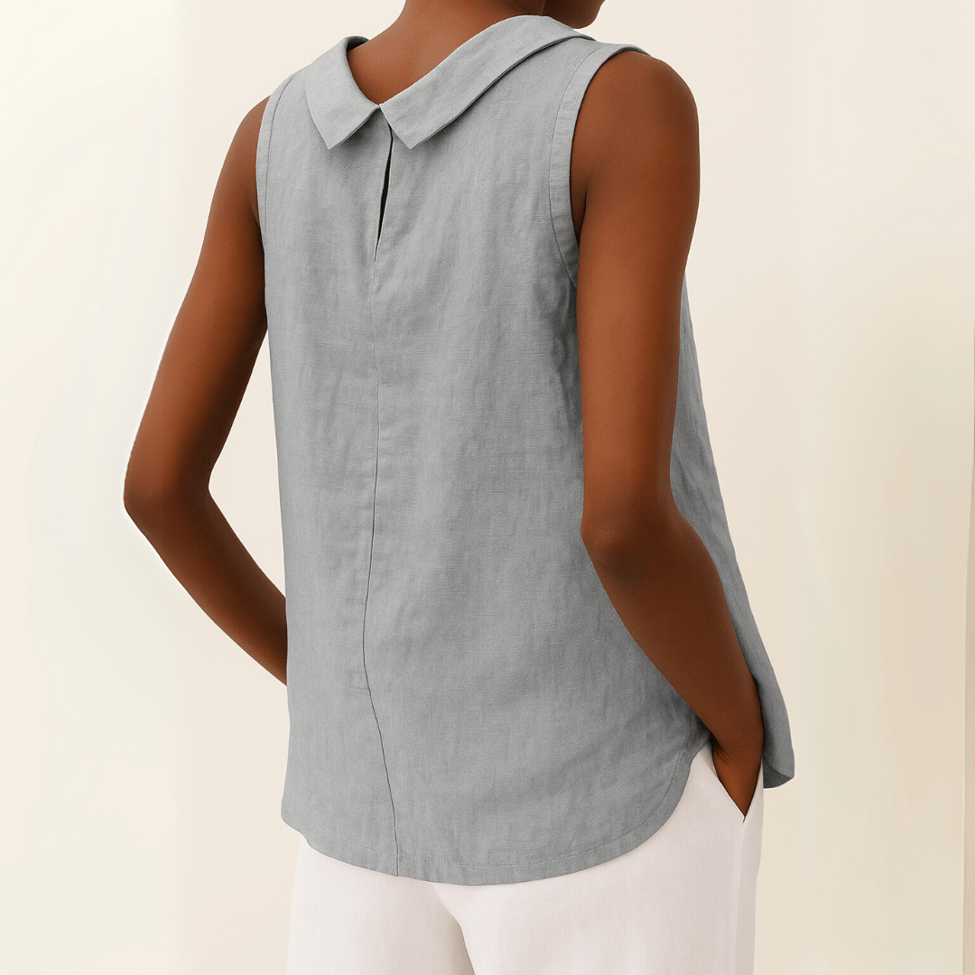 Avice Sleeveless Roll Collar Top