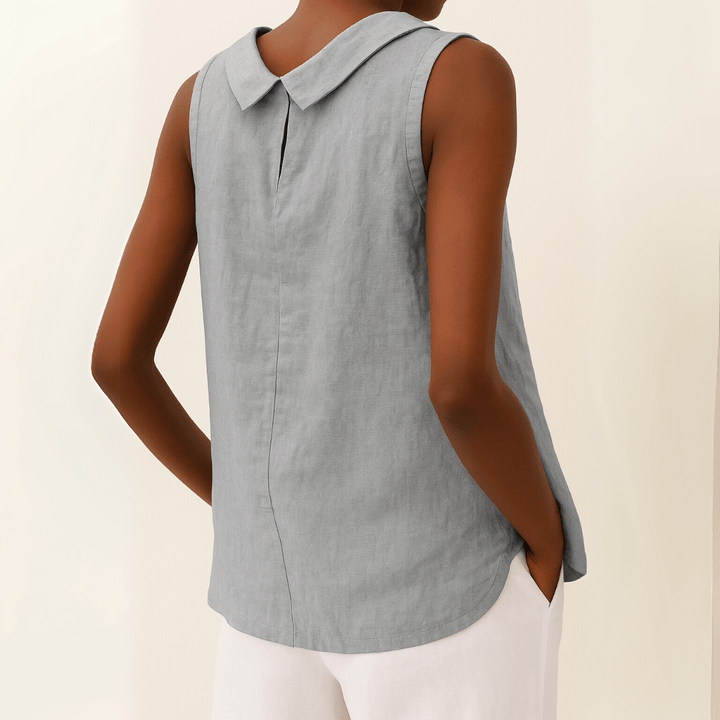 Avice Sleeveless Roll Collar Top