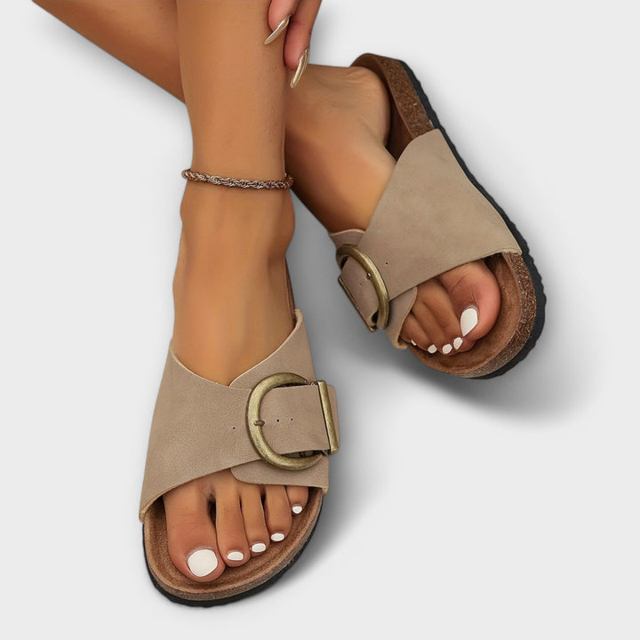 Joanna | Stylish Buckle Slide Sandals