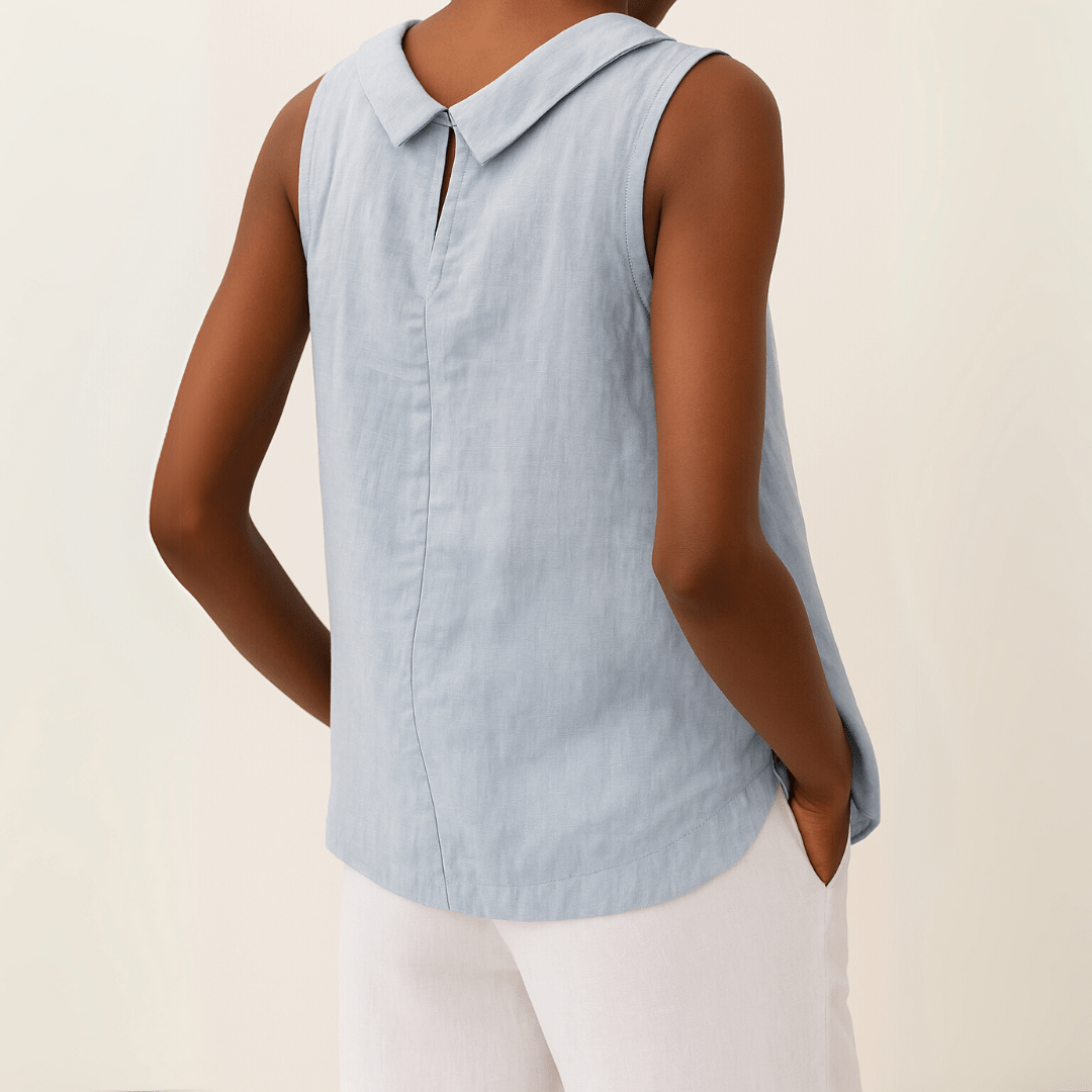 Avice Sleeveless Roll Collar Top