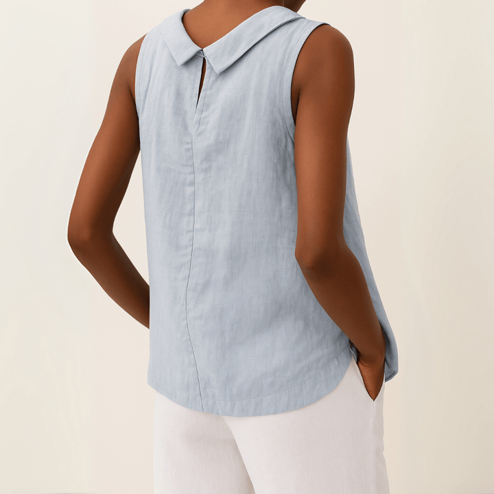 Avice Sleeveless Roll Collar Top