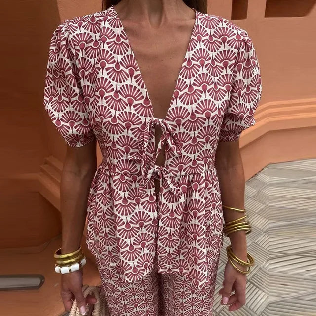 Lucy | Printed Top & Pants Set