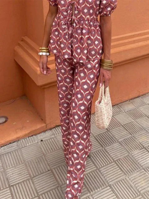 Lucy | Printed Top & Pants Set