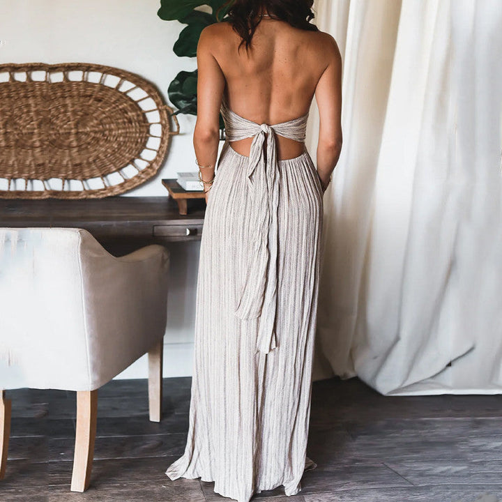 Karen | Elegant Halter Neck Maxi Dress