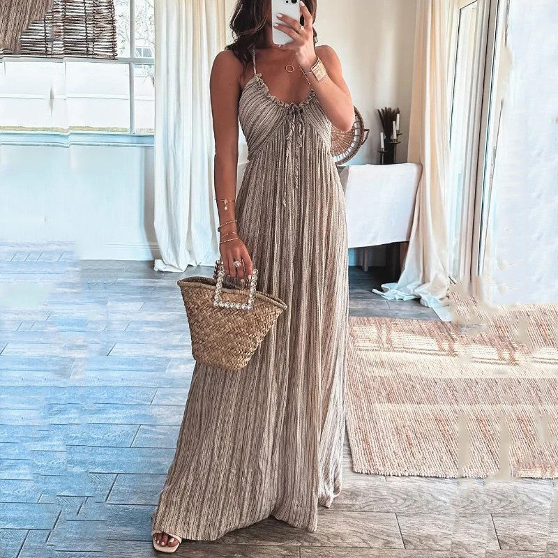 Karen | Elegant Halter Neck Maxi Dress