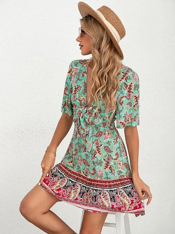 Sarah | Floral Tie-Front Dress