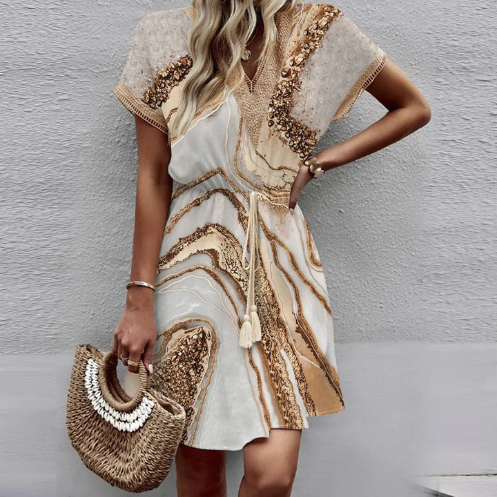 Sally | Stylish Printed V-Neck Dress