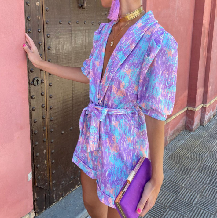 Sydney | Printed Tie-Front Shorts Set