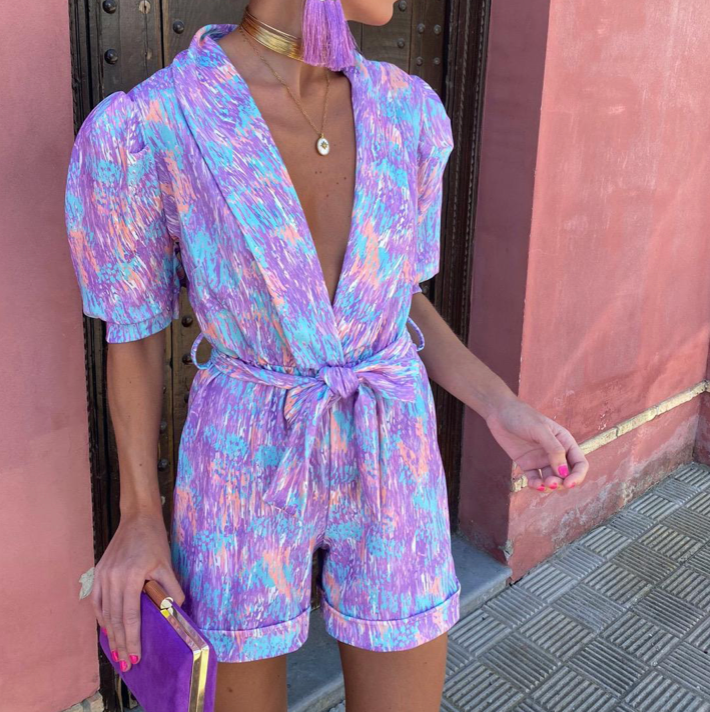 Sydney | Printed Tie-Front Shorts Set