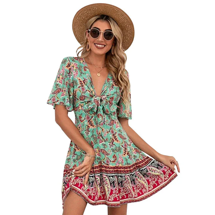 Sarah | Floral Tie-Front Dress