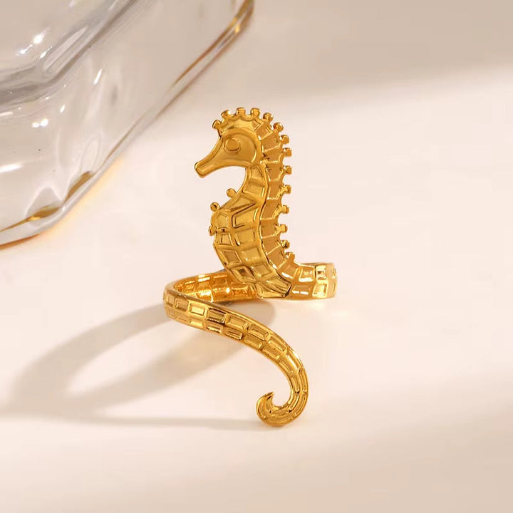 Iridescent Seahorse Wrap Ring