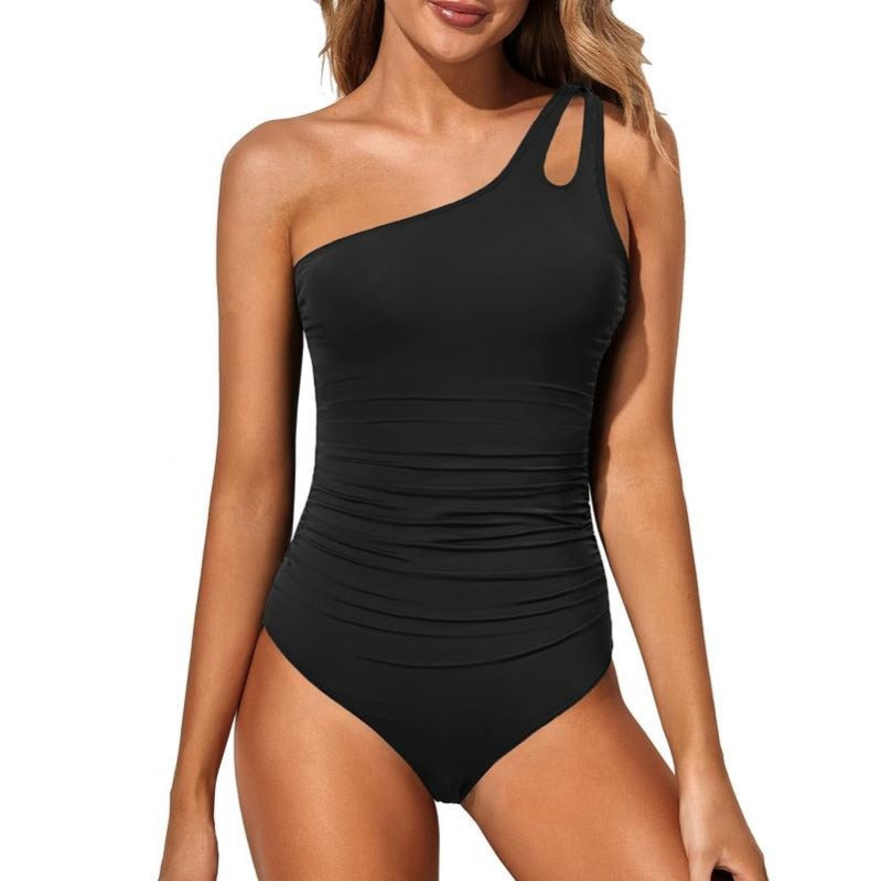 One-Shoulder Tummy Control One-Piece Swimsuit