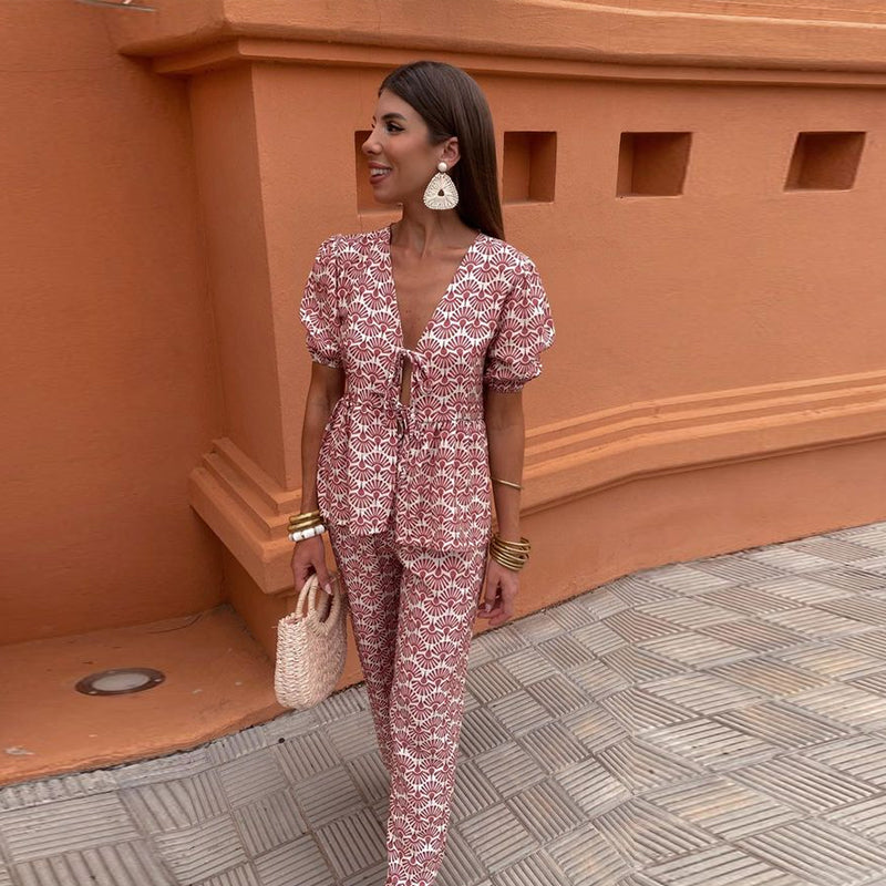Lucy | Printed Top & Pants Set